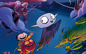 Official poster of a French animated fantasy film `Little Vampire` by Joann Sfar